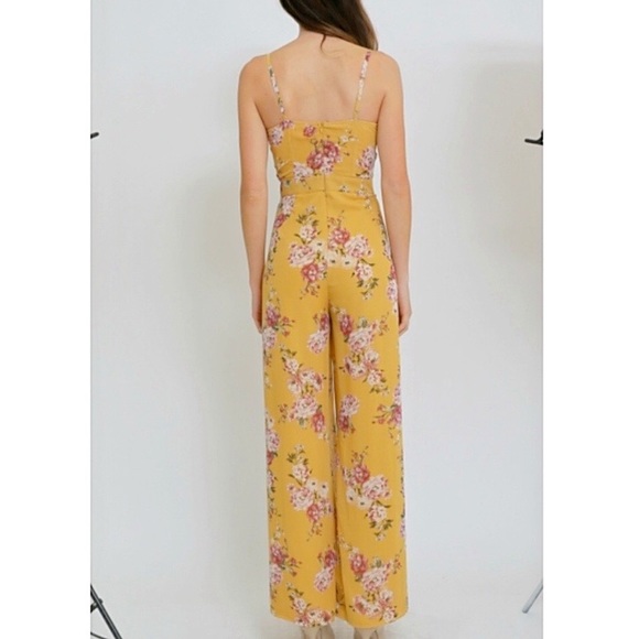 BOHO Mustard Thigh High Slit Jumpsuit - Picture 3 of 4